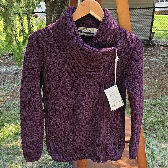 Aran Crafts Sweaters - Aran Crafts Deep Purple Cowl Neck Sweater
